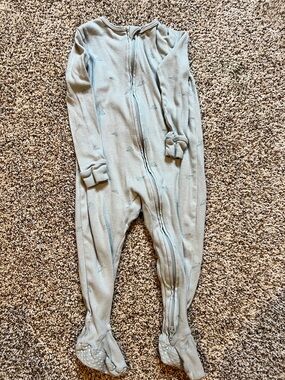 cloud island Light Blue Footed Zipper Pajamas
